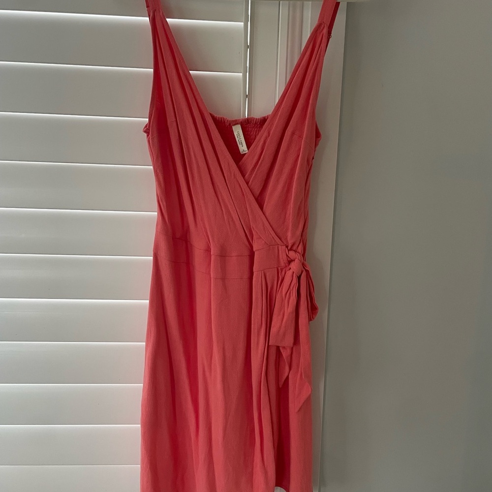 Gentle Fawn Coral wrap  dress